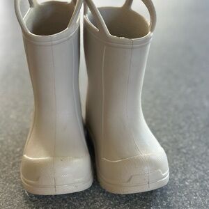 Kids White Rain Boots